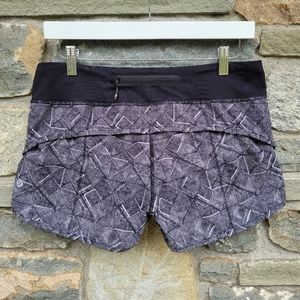 Lululemon  speed shorts  formation  alpine black white